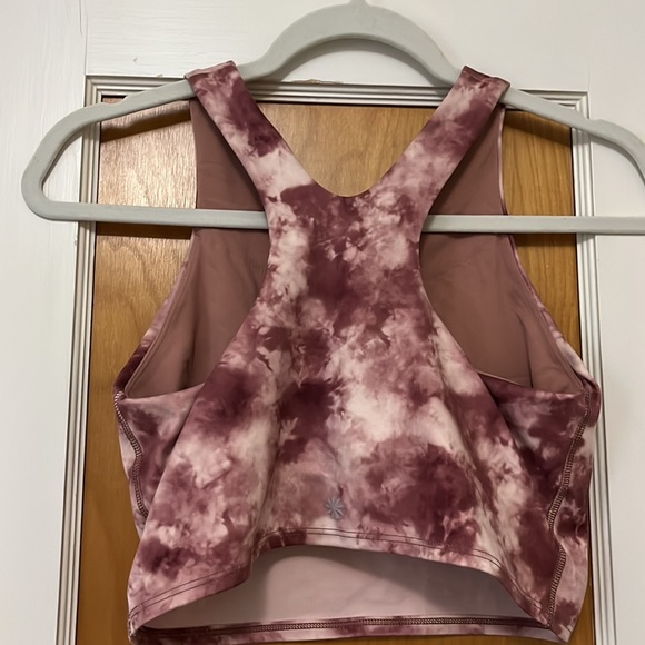 Athleta Pink Tie-Dye Cropped Racerback Tank. Women’s S. Built in Bra. - Picture 4 of 4